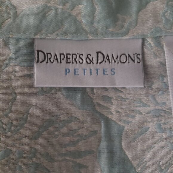 Drapers & Damons Petites Womens Size PXL Full Zip Jacket Light Blue Gold Floral - Picture 9 of 9